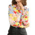 flower printing casual loose long-sleeved chiffon shirt NSGE37764