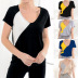 Casual Stitching Color Round Neck T-shirt NSGE37765