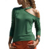 slanted side long-sleeved blouse  NSGE37778