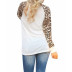 loose stitching leopard print chiffon long-sleeved top NSGE37779