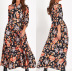 casual one-piece printing long sleeves loose large swing skirt NSGE37800