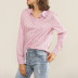 Printed Long Sleeve Loose Chiffon Shirt NSGE37803
