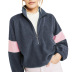 Casual Zipper Stitching Contrast Color Warm Sweatshirt NSGE37804