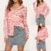 Casual Loose Petal Print Long-Sleeved Chiffon Shirt NSGE37805