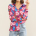 camisa casual de gasa de manga larga con estampado de flores NSGE37810