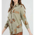 leopard print long-sleeved loose chiffon shirt  NSGE37817
