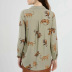 leopard print long-sleeved loose chiffon shirt  NSGE37817