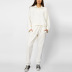 solid color shirt collar long-sleeved top sweatpants set NSGE37821