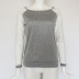 long-sleeved lace stitching round neck sweatshirt NSGE37826