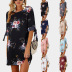 Summer New Chiffon Print Round Neck Dress NSGE37857