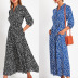 Casual Dot Print Lace-Up Pocket Dress NSGE37882