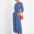 Casual Dot Print Lace-Up Pocket Dress NSGE37882