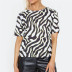 striped print casual round neck top  NSGE37902