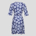 V-neck waist slimming printed chiffon sleeved dress  NSJR37940