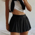 solid color leisure pleated skirt NSLQ37957