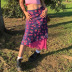 falda larga delgada de gasa con estampado de moda NSLQ37959