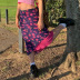 fashion print chiffon slim long skirt NSLQ37959
