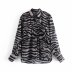 fashion retro zebra striped chiffon shirt  NSAM37997