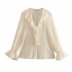 spring laminated decorative tulle blouse NSAM38029