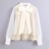 spring organza stitching tweed shirt  NSAM38035
