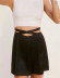 diseño de correa de cintura falda de color sólido de cintura alta NSLD38062