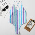 printed striped sexy one-piece swimsuit  NSHL38158