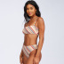 diagonal stripes wrapped chest bikini  NSHL38159