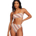 diagonal stripes wrapped chest bikini  NSHL38159