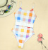 color plaid one-piece triangle swimsuit NSHL38161