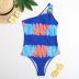 retro printing one-shoulder one-piece swimsuit  NSHL38173
