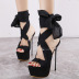 black stiletto bow tie sandals   NSCA38215