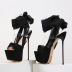 black stiletto bow tie sandals   NSCA38215
