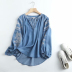 fashion loose embroidered pullover denim shirt  NSAM34005