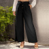 casual solid color single-breasted fashion wide leg pants  NSSA34569