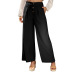 casual solid color single-breasted fashion wide leg pants  NSSA34569
