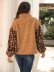 contrast stitching leopard print cardigan jacket  NSSA34571