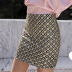 new Slim glitter high waist A-line skirt  NSSA34575