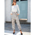 new fashion slim high waist leopard print straight-leg casual pants  NSSA34580