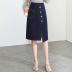 elastic waist thin irregular mid-length skirt NSYZ34583