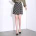 Spring plaid new slim high waist irregular skirt NSYZ34585