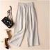 Pantalones anchos de algodón y lino NSYF33934