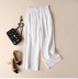 Pantalones anchos de algodón y lino NSYF33934