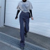 fashion open-line high waist bootcut jeans  NSLQ34765