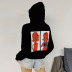 short hooded print pullover sweatshirt NSXE34775