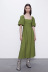 spring new solid color puffy sleeve waist dress  NSAM34782