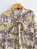 fashion print knot chiffon shirt  NSAM34816