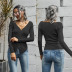 new fashion casual V-neck cross-type long-sleeved irregular sweater  NSMY34819