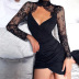 new sexy hollow lace long sleeve dress NSAG34847