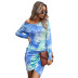 autumn and winter tie-dye slim-fit pleated dress  NSDY34886