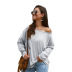 long-sleeved striped T-shirt sweaters  NSDY34892
